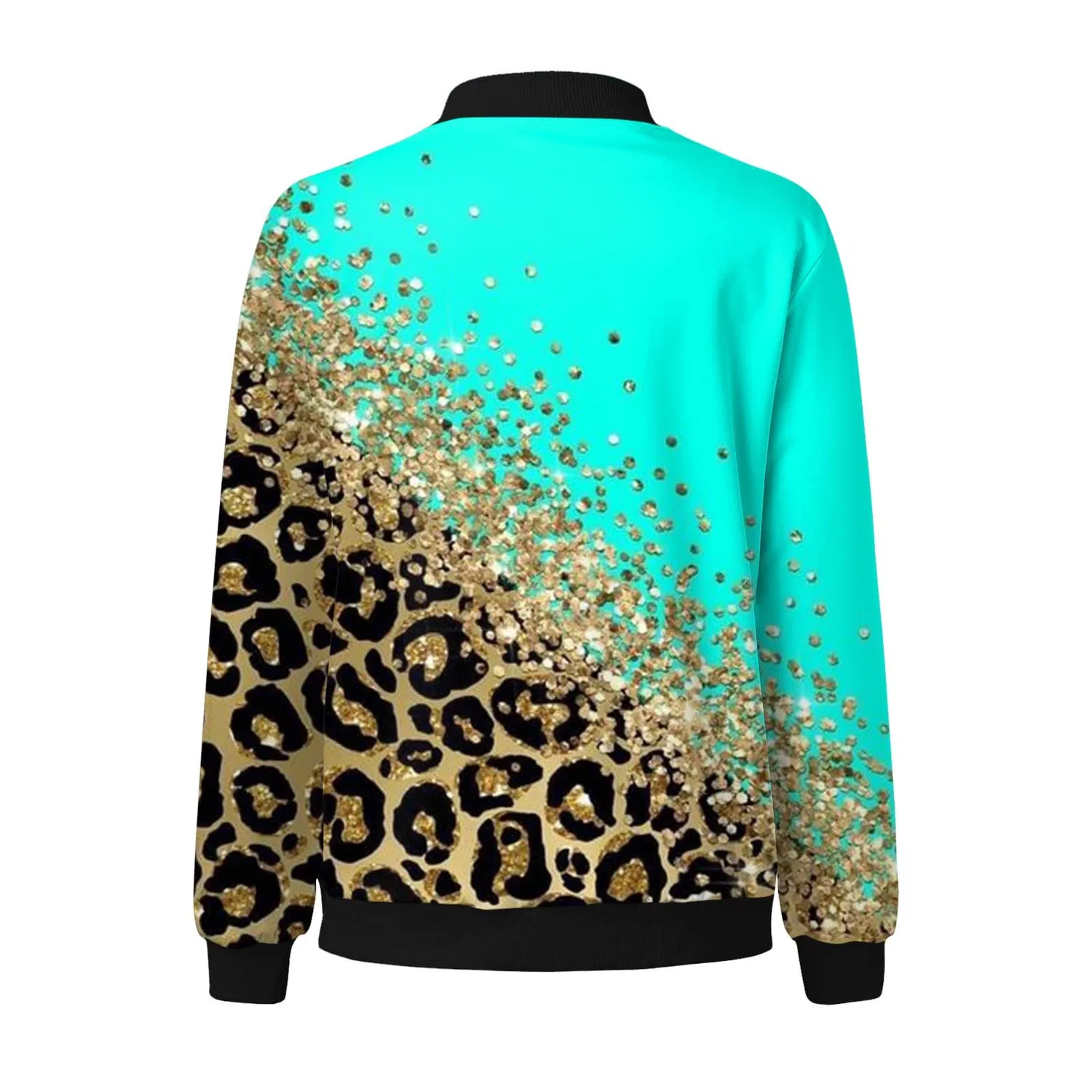 Женская куртка с цветочным принтом Casual Jackets for Women Everyday Jacket Casual Lightweight Zipper Coat Floral Print Korean Collar Outerwear Sports Short Top Zipper Top Red Leather, Verde — фото 4