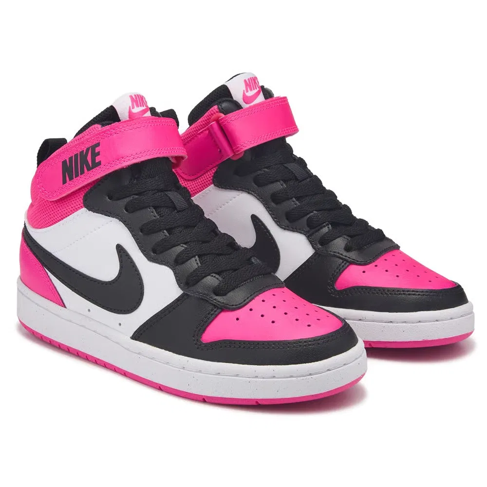 Детские кроссовки Kids' Court Borough средней высоты Nike, White/Black/Pink