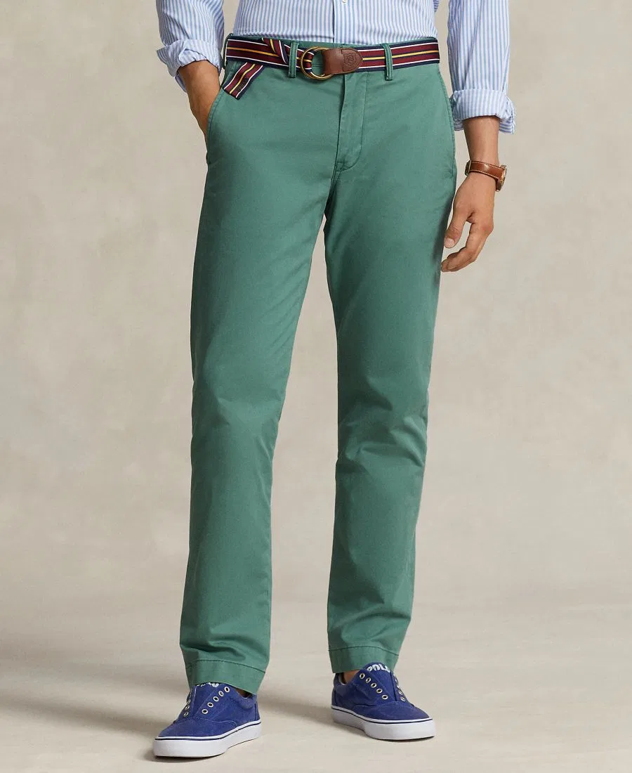 Мужские брюки-чинос прямого кроя с stretch Cotton/Elastane Polo Ralph Lauren, Washed Forest