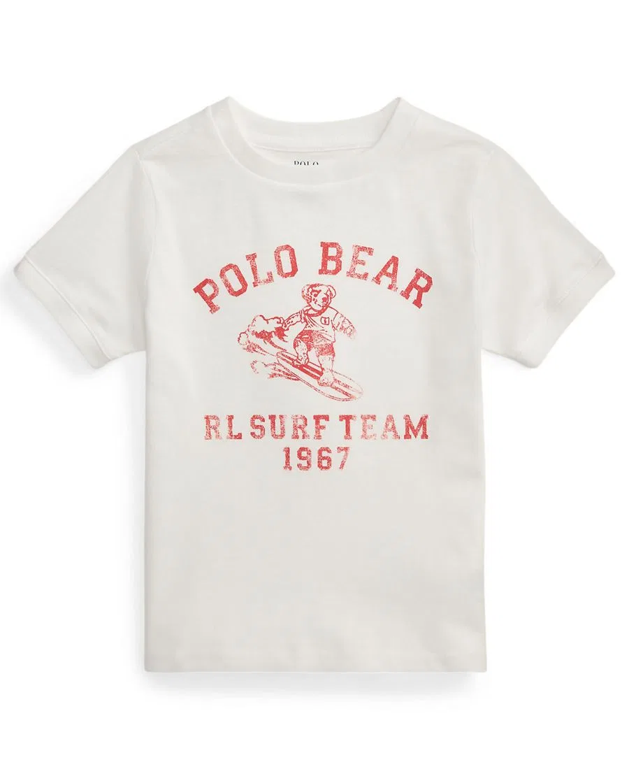 Детская футболка с коротким рукавом с принтом Polo Bear Polo Ralph Lauren, White