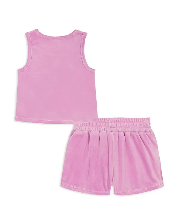Детский комплект из топа и шорт с принтом Rhinestone Juicy Couture, Prism Pink — фото 2