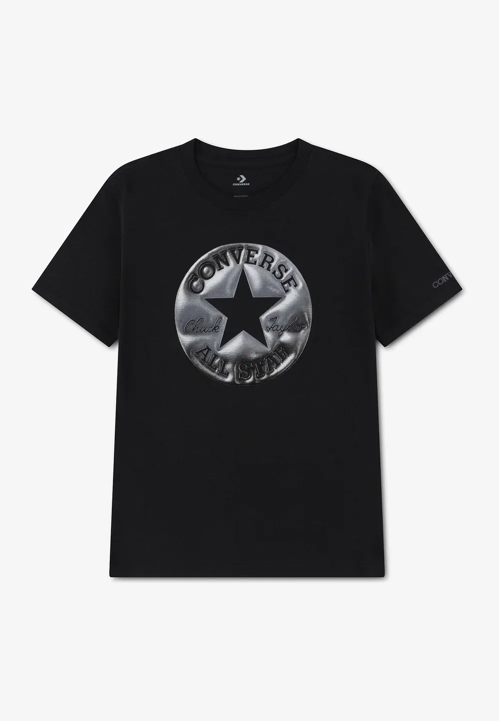 Однотонная хромированная футболка - футболка с принтом Converse, Black