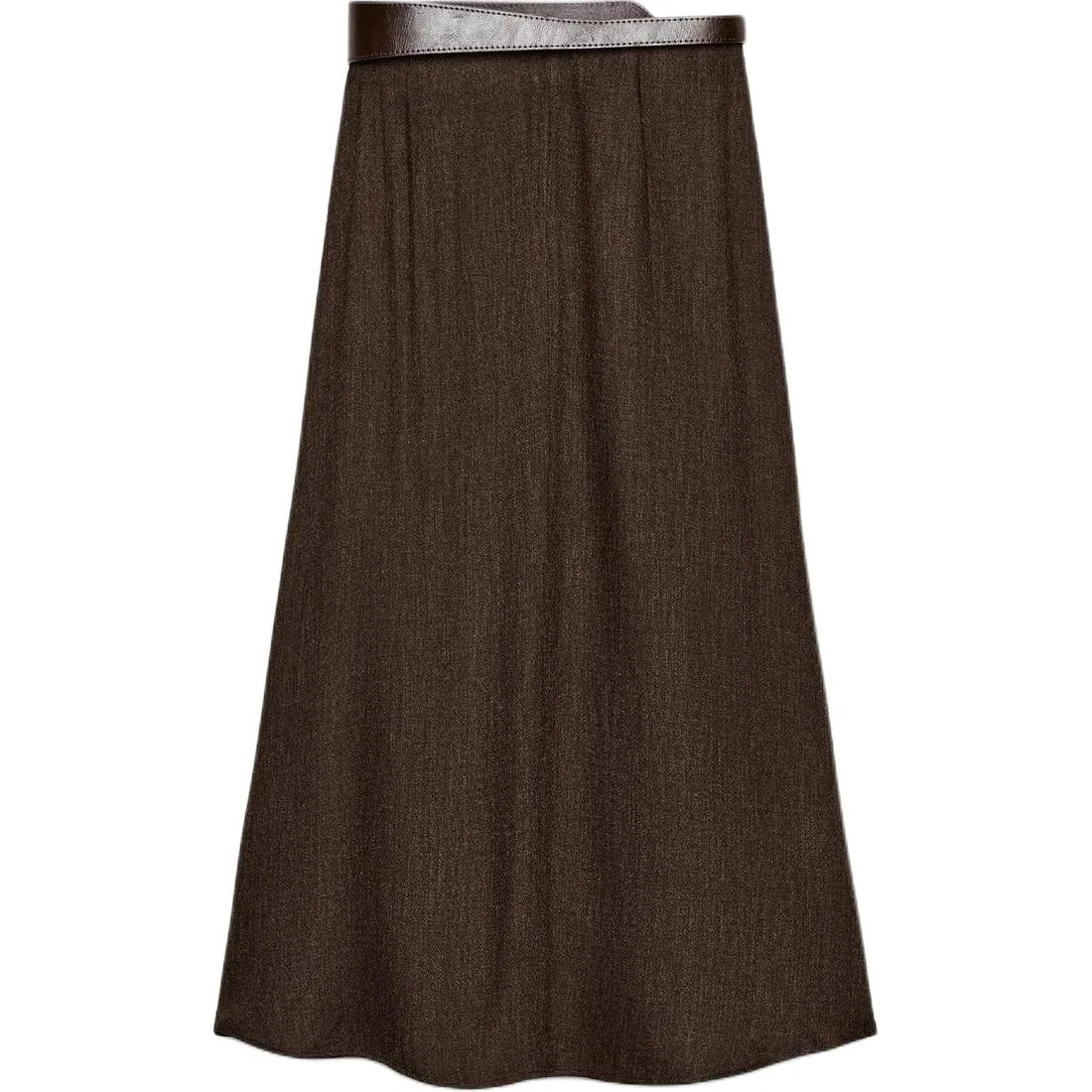 Женская длинная юбка миди повседневная Brown ZARA, Brown — фото 3