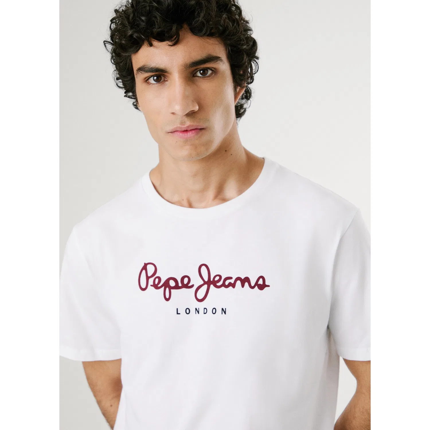 Детская хлопковая футболка с принтом Pepe Jeans, White — фото 4
