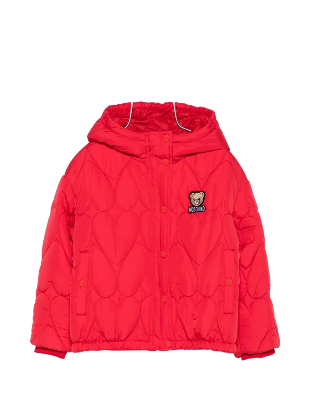 Куртка с набивным рисунком в виде сердечек Moschino Kids, красный