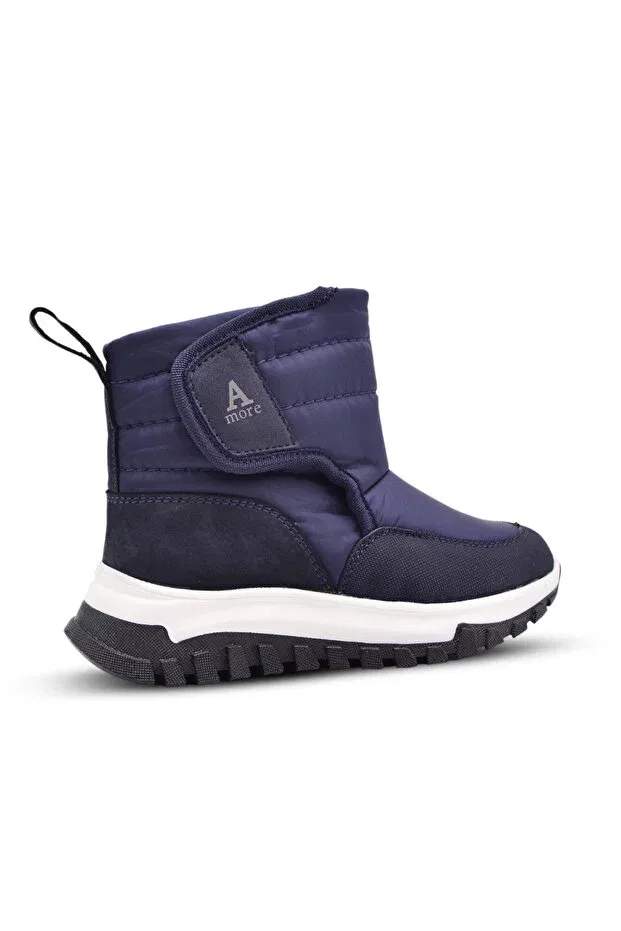 Детские ботинки для мальчиков с мехом Gea plush fur Kids A More, Navy Blue — фото 3