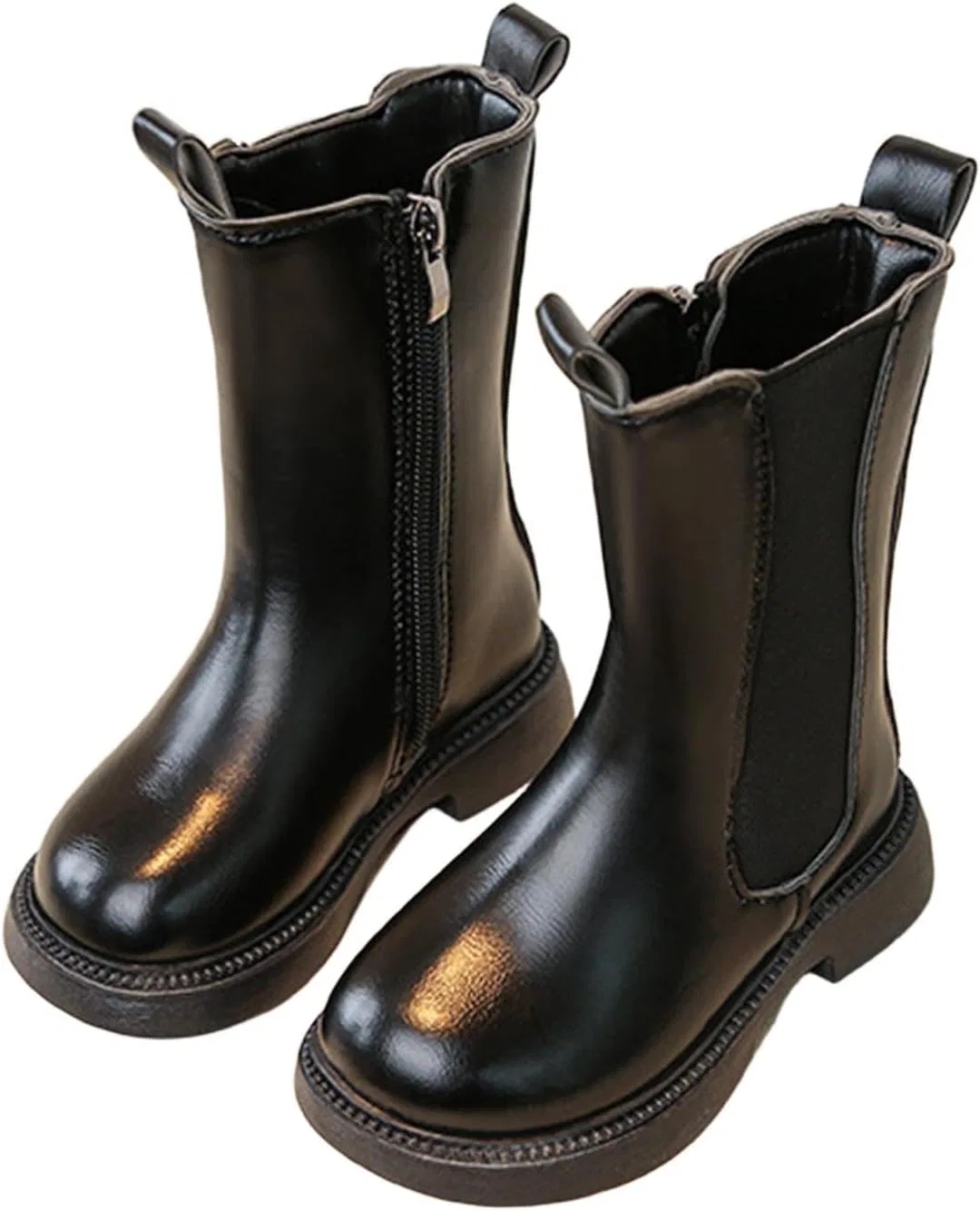 Детские сапоги для девочек с боковой молнией Ctreela, Black