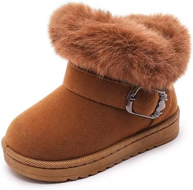 Детские зимние ботинки для девочек на нескользящей подошве Zonkacen, Brown