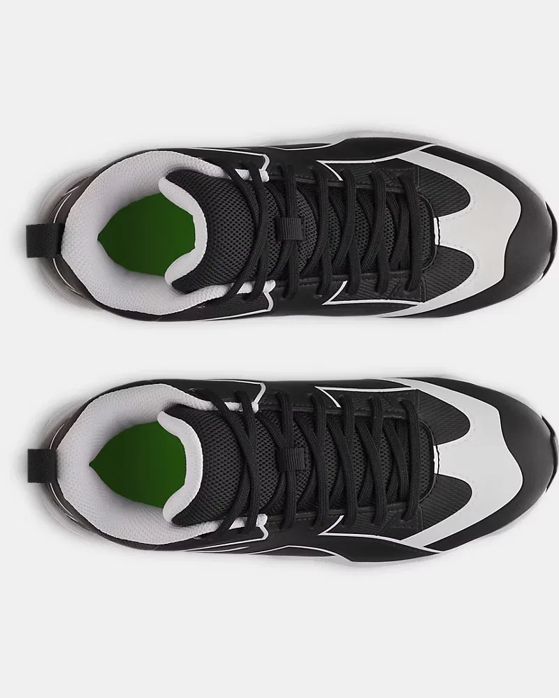 Бейсбольные шиповки с высоким голенищем UA Leadoff Icon Mid RM Jr. UnderArmour, Black/White — фото 3