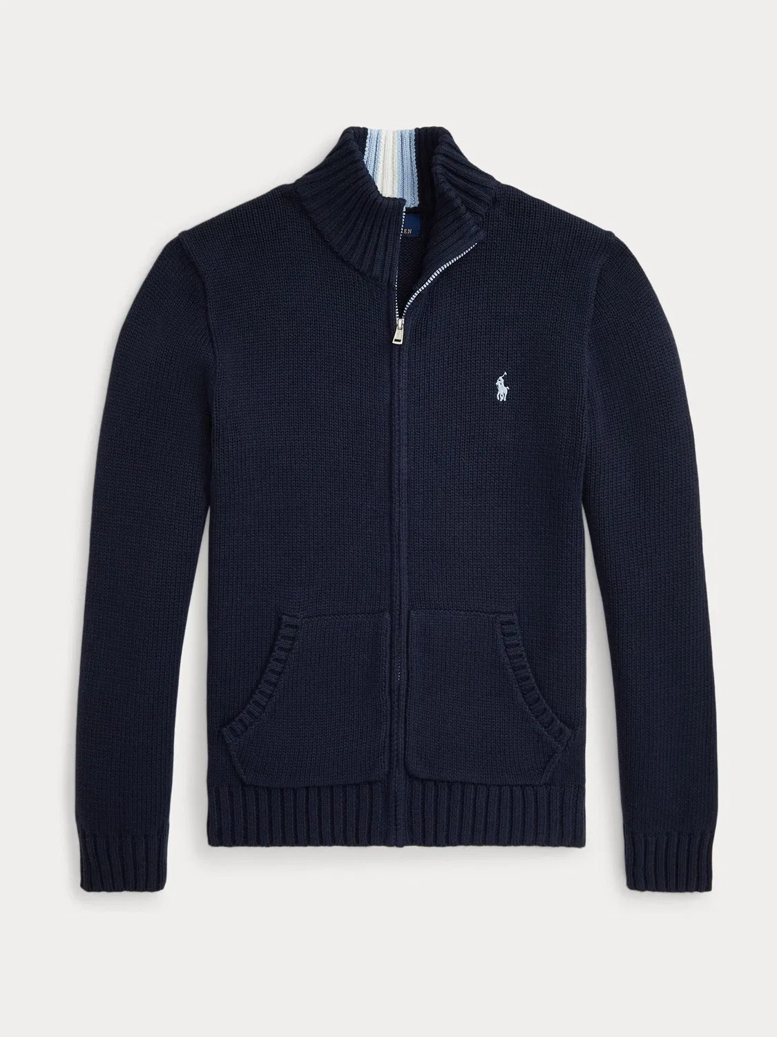 Свитер с молнией, вязаный Polo Ralph Lauren, синий