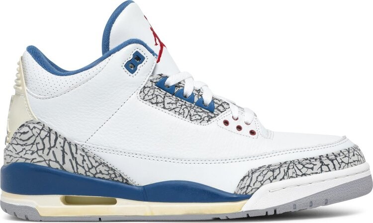 

Кроссовки Air Jordan 3 Retro True Blue 2001, белый