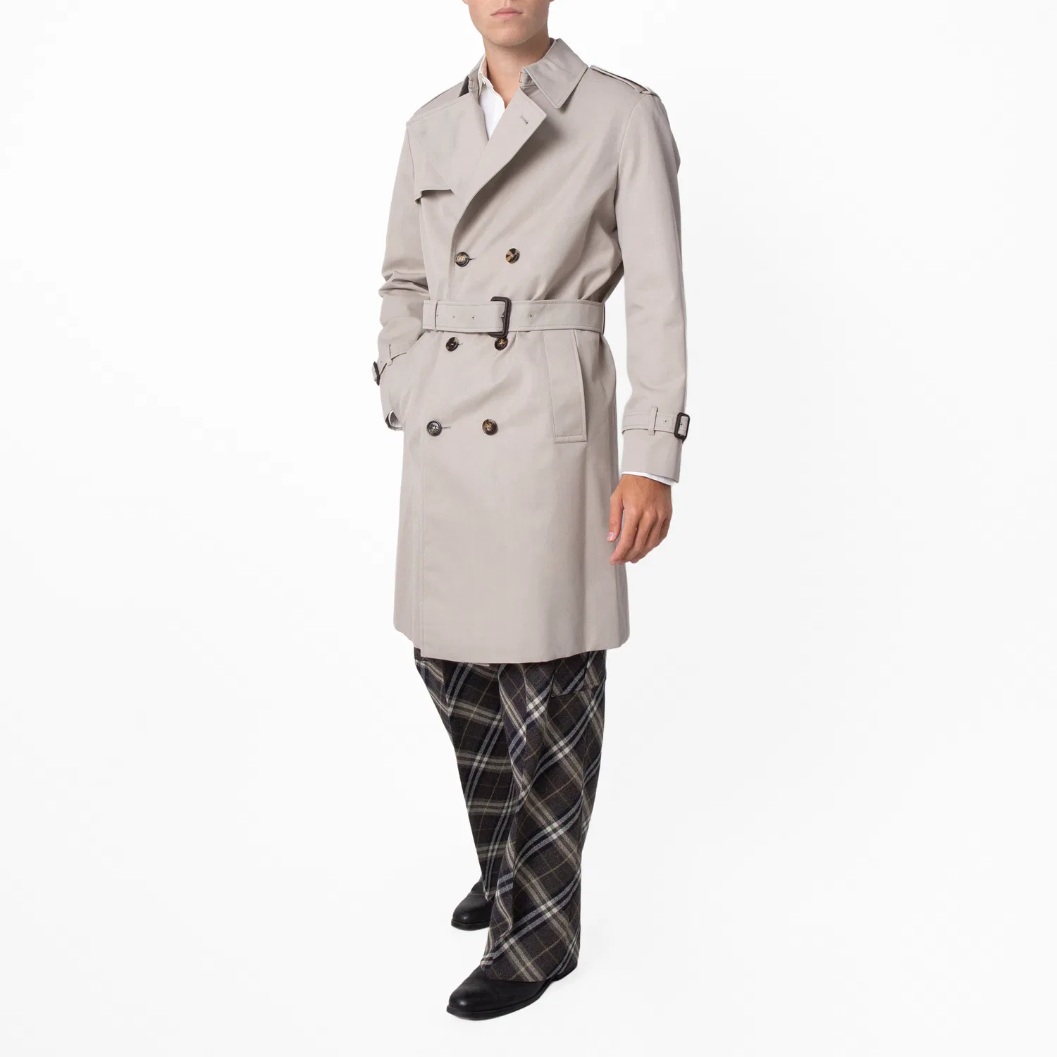 Тренч из хлопкового микса с клетчатой подкладкой Heron Cotton Blend Trench With Check Lining Burberry, Heron