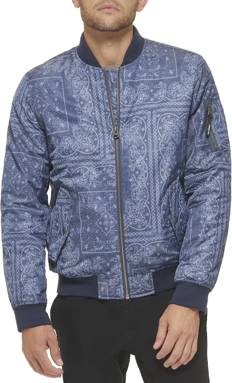 Мужская куртка-бомбер с принтом Faded Blue Bandana Ma-1 Filled, Levi's