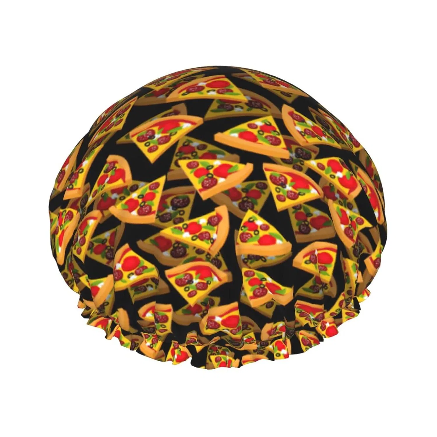 Шапочка для душа Pizza 3D принт, двуслойная, SDEGTHO, 27 см