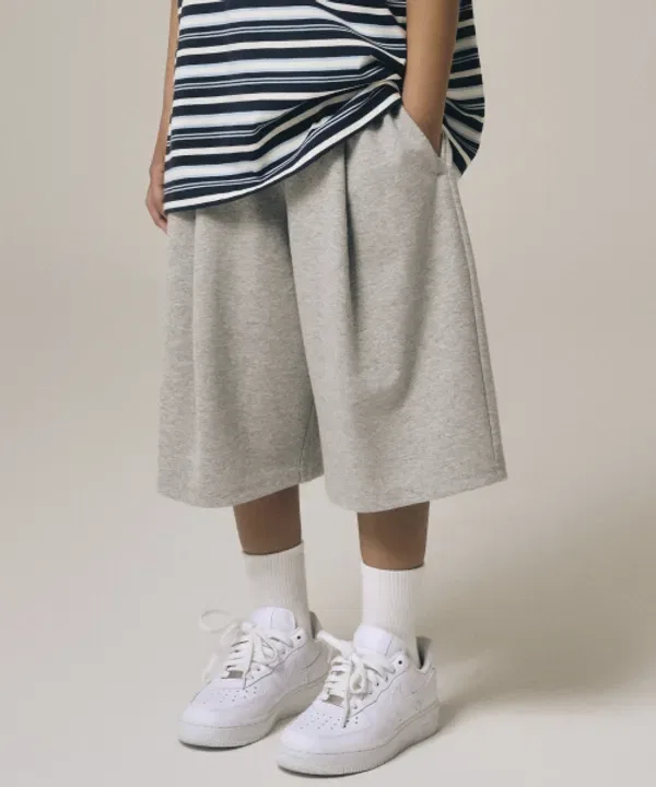 Шорты свободного кроя с одним защипом, сетчатые, Takeasy Kids, меланжевый серый