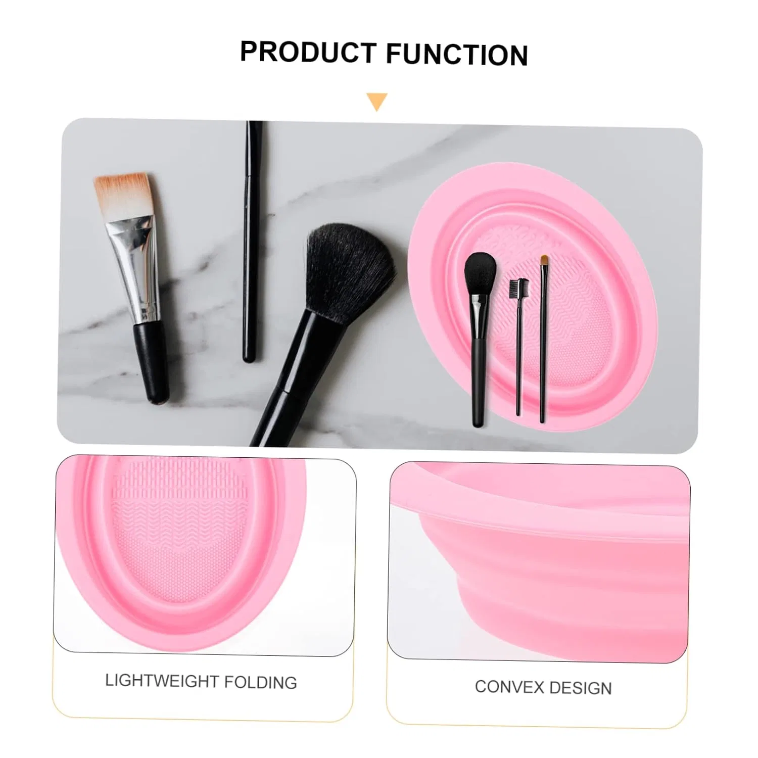 Салфетка для чистки кистей Silicone Scrubbing Pad, VALICLUD, 1 шт, 14.5x11x4 см, Pink — фото 3