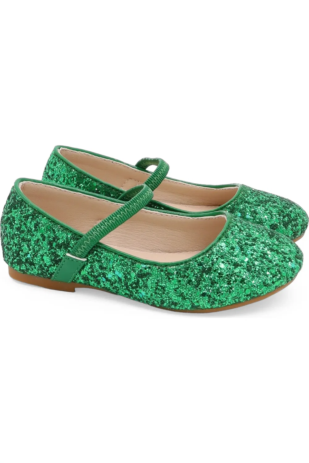 Детские балетки на плоской подошве блестящие Rock Glitter Kailee P, зеленый