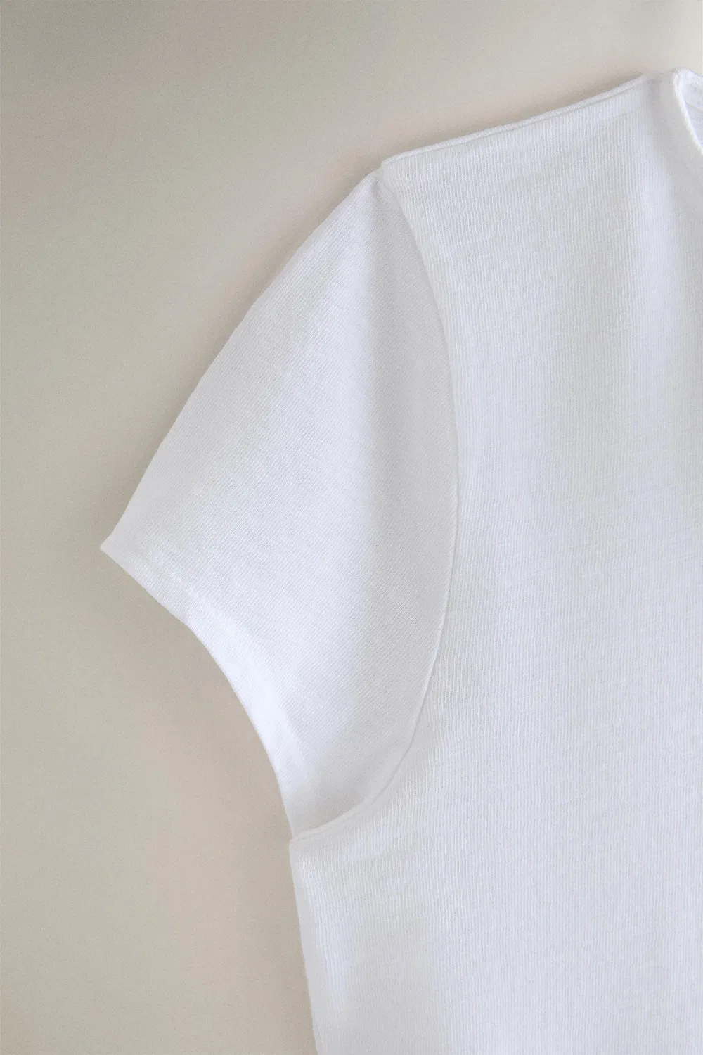 Хлопковая футболка с пуговицами ZARA, White — фото 3