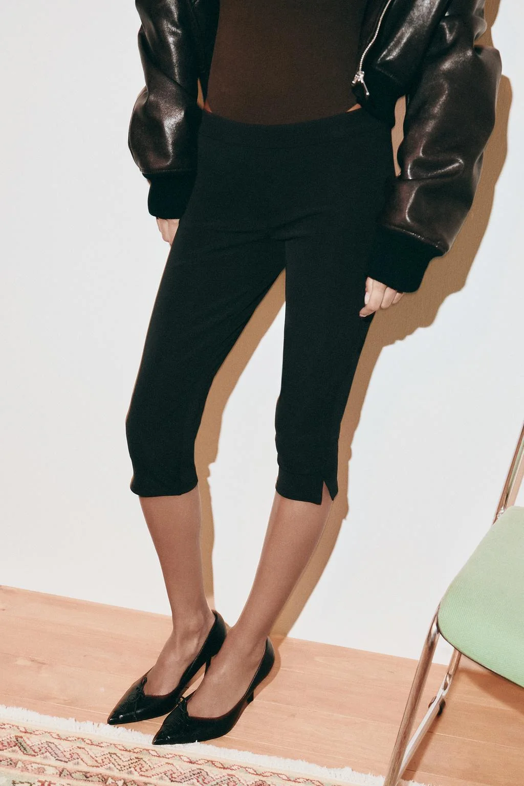 Брюки Zara Capri, черный