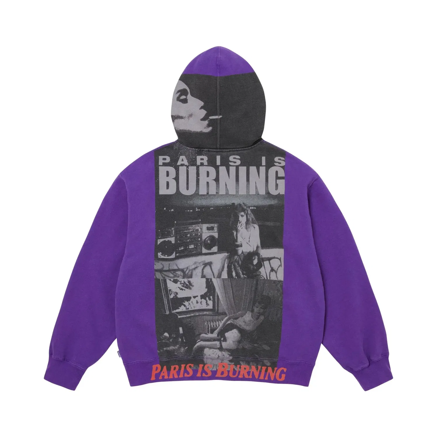 Худи на молнии Supreme Paris Is Burning Zip Up Hooded Sweatshirt, фиолетовый — фото 2