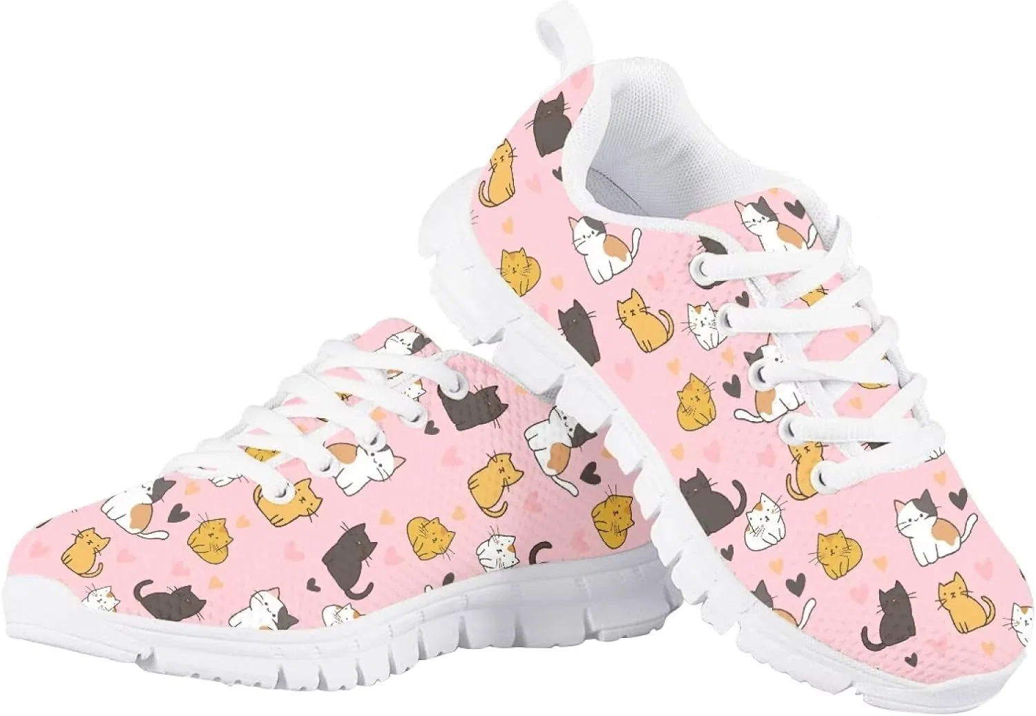 Детские кроссовки с принтом для девочек Quxjehoe, Cat Pink