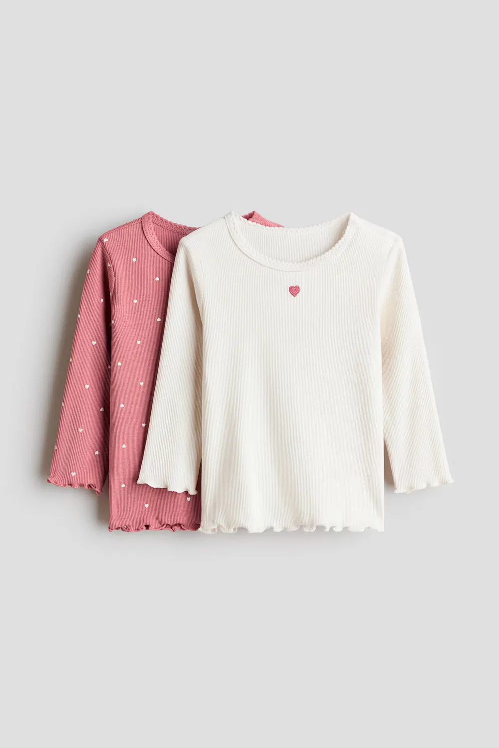 Комплект из 2 ажурных рубашек из хлопка H&M, Rosa/Herzen
