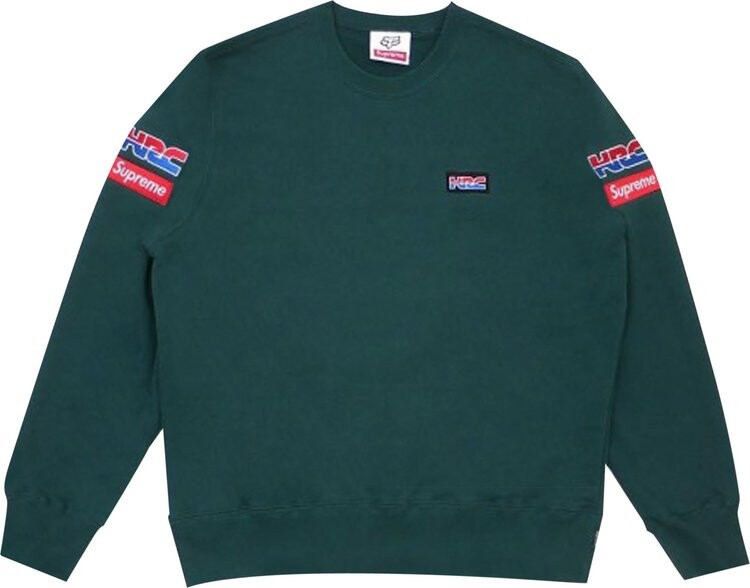 

Толстовка Supreme x Honda Fox Racing Crewneck 'Dark Green', зеленый