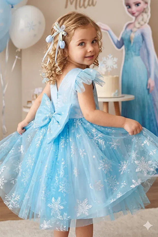 Детское платье для девочек с коротким рукавом elsa dress Alyra, Blue