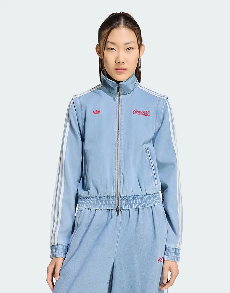 Спортивная куртка Adidas Originals Firebird из светлого денима