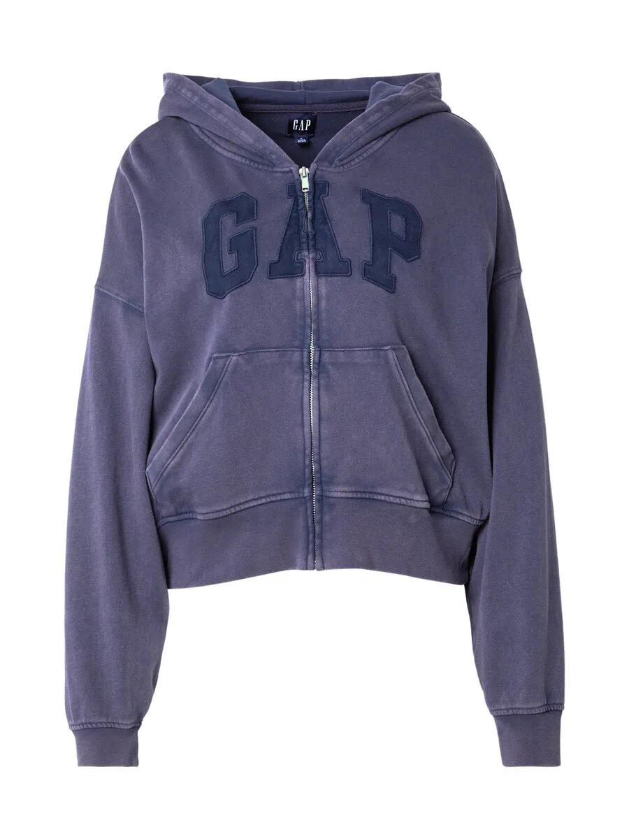 Худи на молнии GAP, цвет индиго, темно-синий