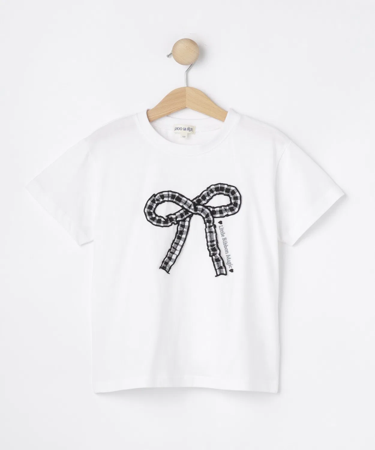 Детская футболка с принтом Ginham Ribbon SHOO・LA・RUE, Белый
