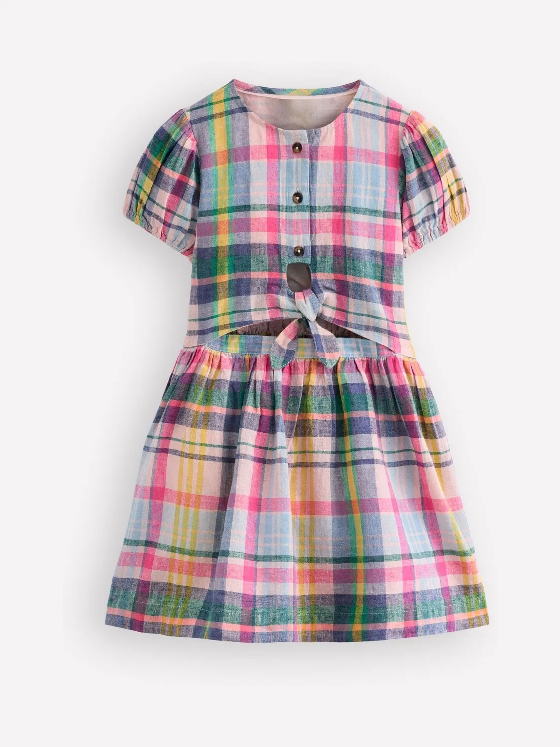 Платье джинсовое с завязкой на талии Boden, синее