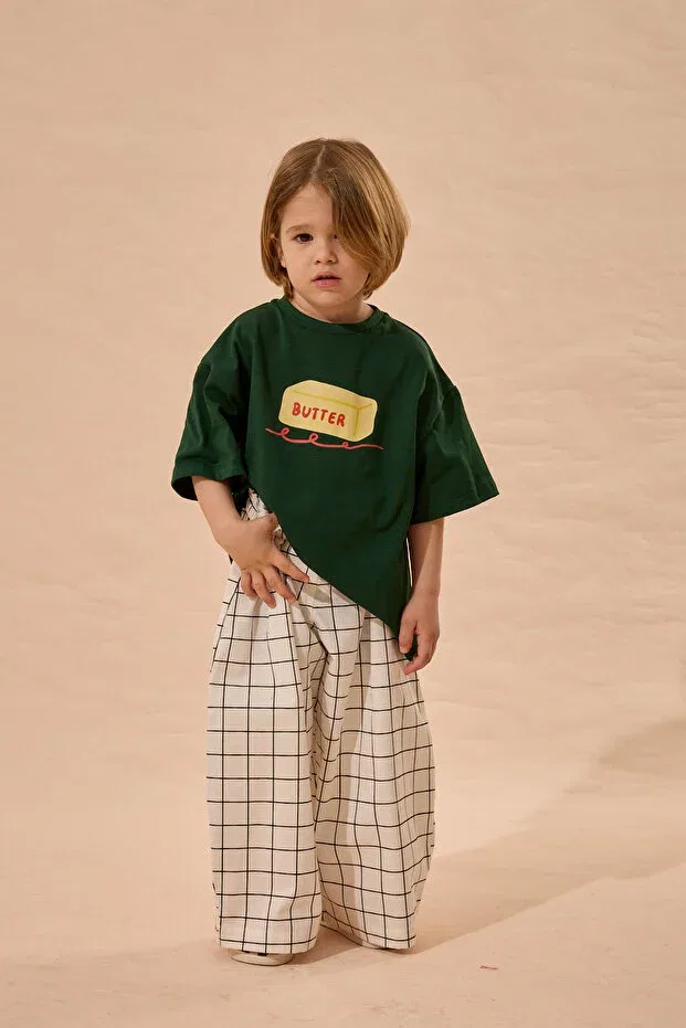 Детская футболка оверсайз с принтом Butter Print Fahhar Kids, Green — фото 3