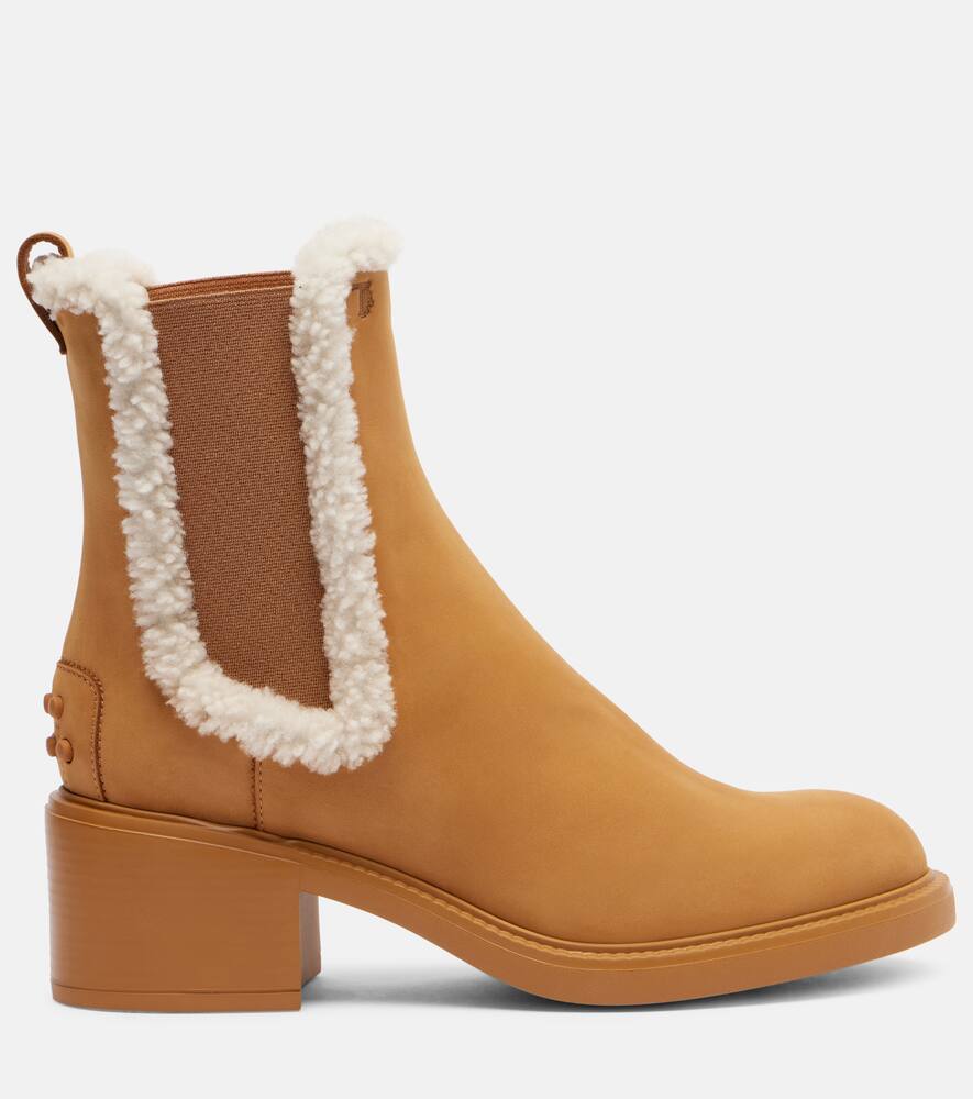 Челси ботинки из замши с отделкой из овчины Tod's, Cammello Chiaro — фото 4
