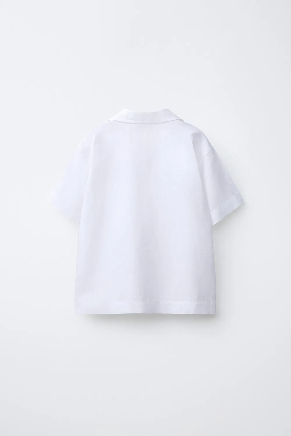 Рубашка для боулинга из хлопка и льна ZARA, White — фото 2