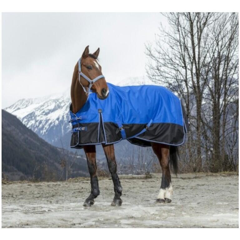 

Попона Equithème 1200D Tyrex Aisance Highneck Combo 50г наполнитель зимняя, синий / черный