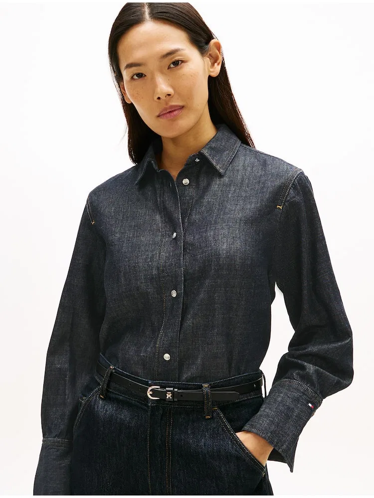 Рубашка джинсовая Relaxed Fit TOMMY HILFIGER, Navy