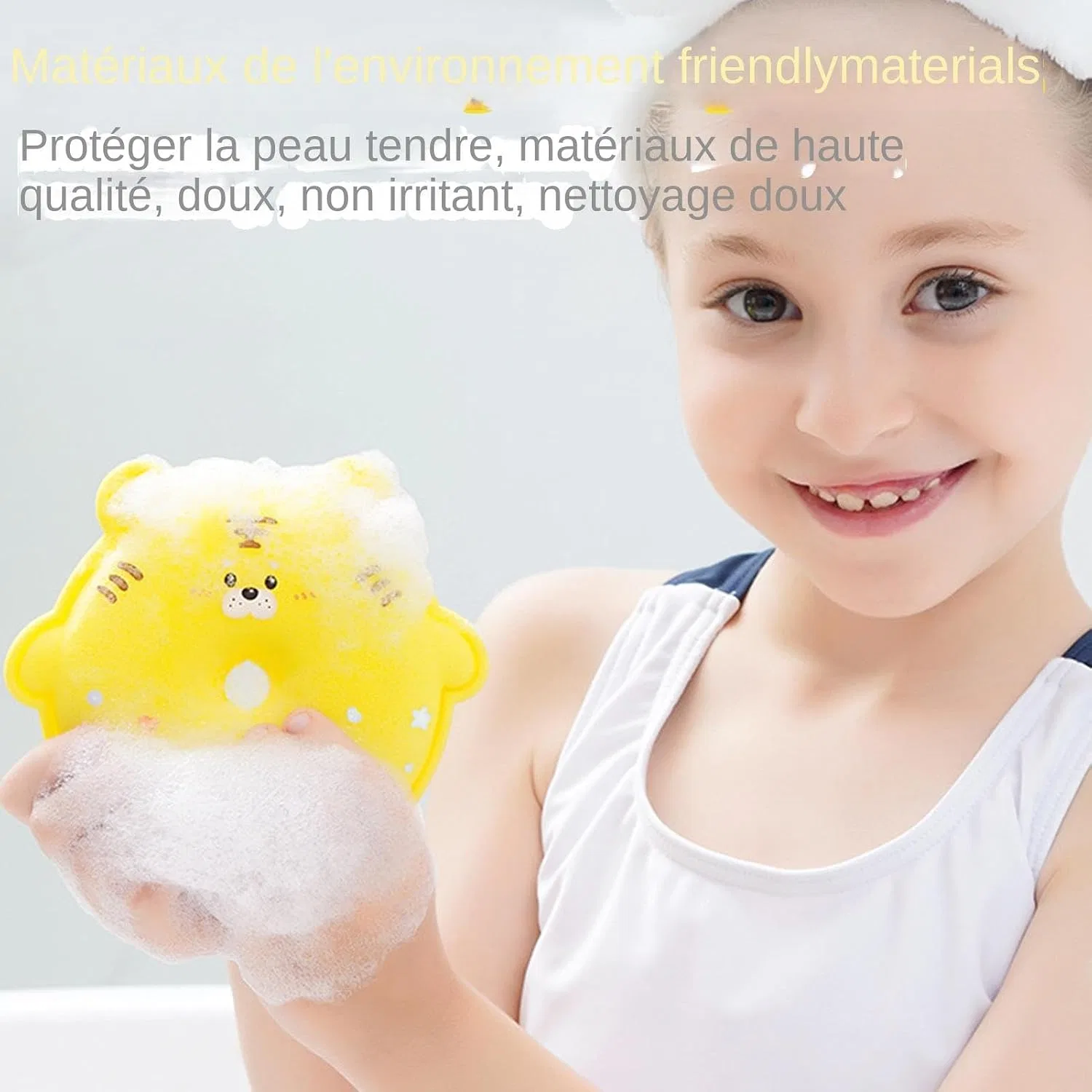 Мочалка для тела, с пчелиными сотами, PVC, 18 г, 12x11.5x2 см, Желтый Generic — фото 2