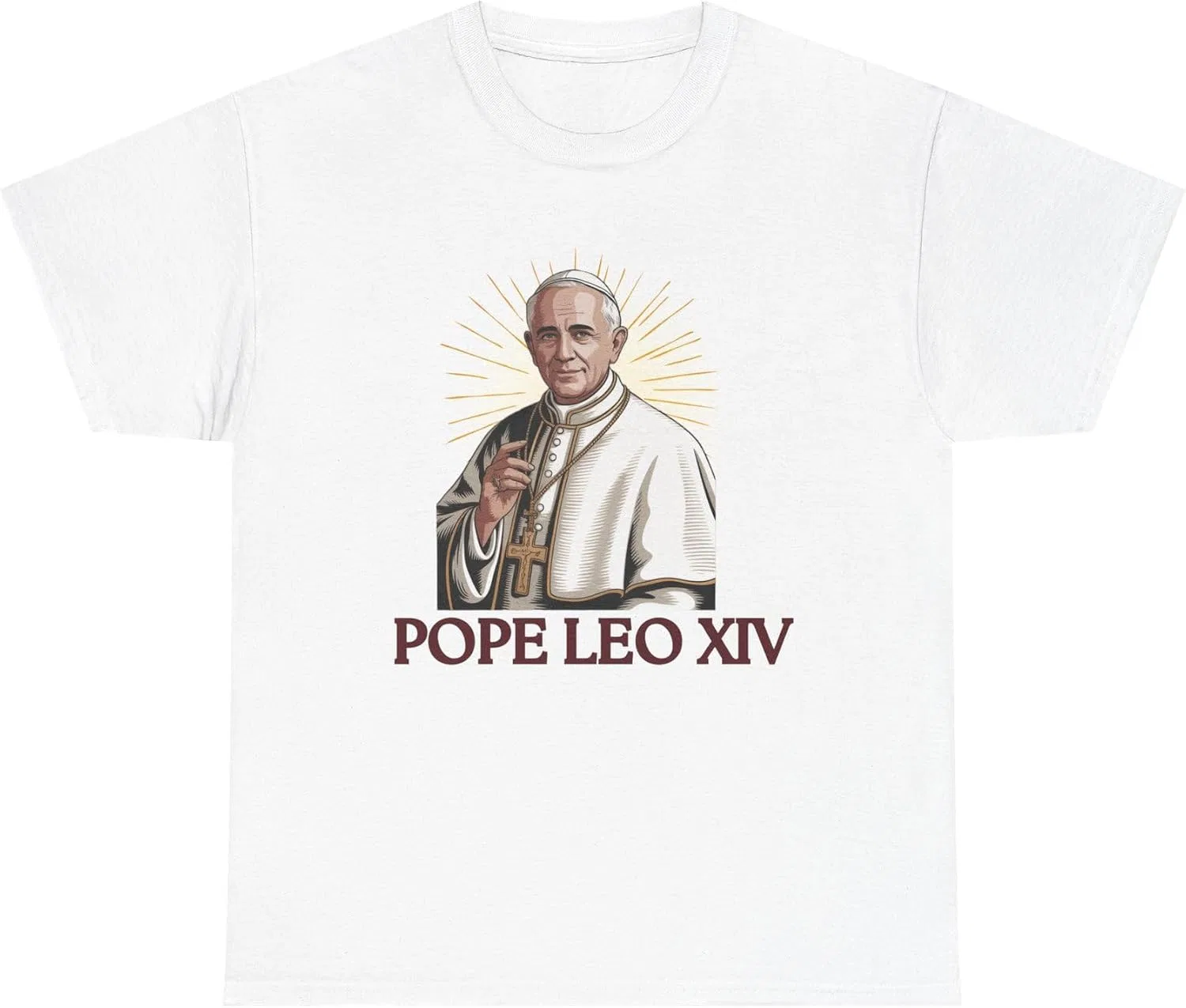 Футболка с принтом Pope Leo XIV, Cotton, White — фото 2