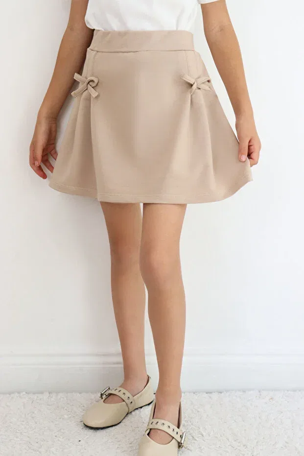 Детские шорты для девочек с бантом, Breeze, Beige
