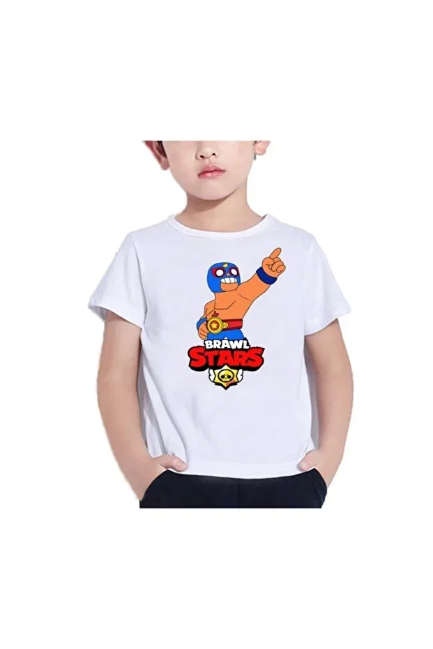 Детская футболка для мальчиков с принтом Brawl star el primo Scubapromo, Colored
