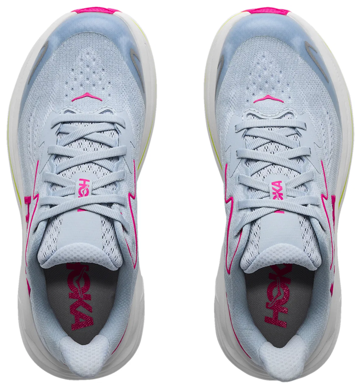Детские кроссовки для девочек с дышащим верхом HOKA Clifton 10, Grey Pink — фото 4