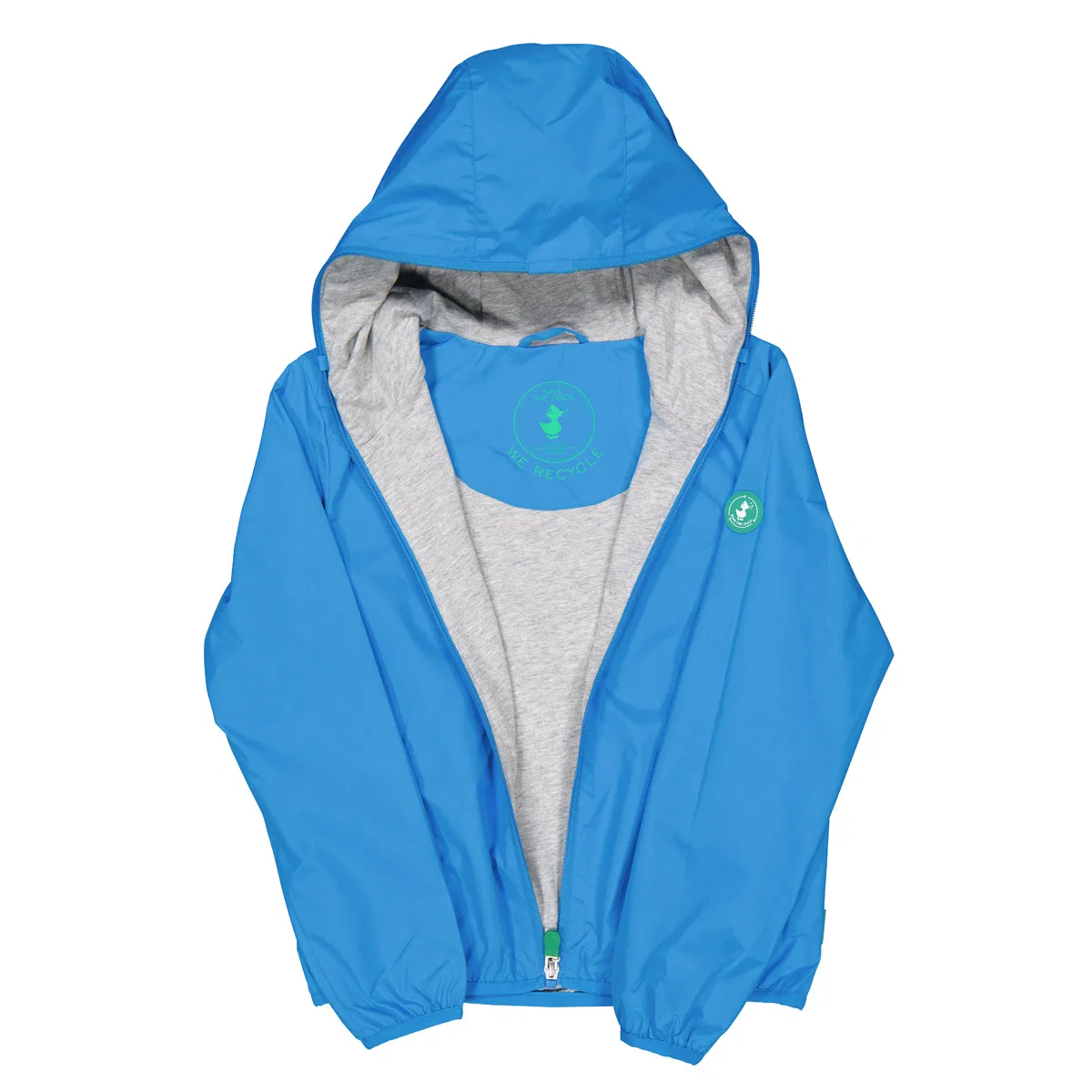 Ветрозащитная куртка с капюшоном Boys Nylon Hooded Jacket Save The Duck, Blue — фото 2