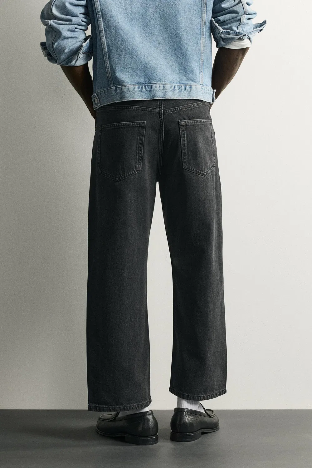 Свободные укороченные джинсы ZARA, Charcoal — фото 3