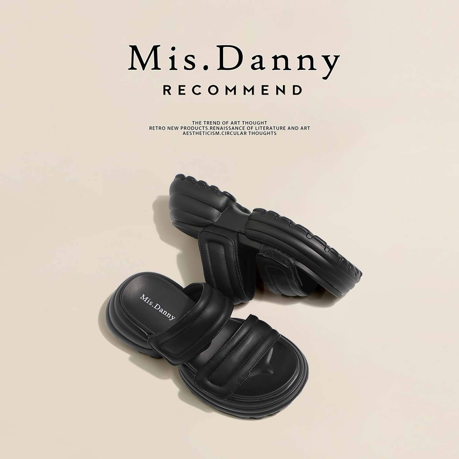 Слипоны MIS. DANNY на платформе 6 см, женские, цвет заварной крем — фото 3