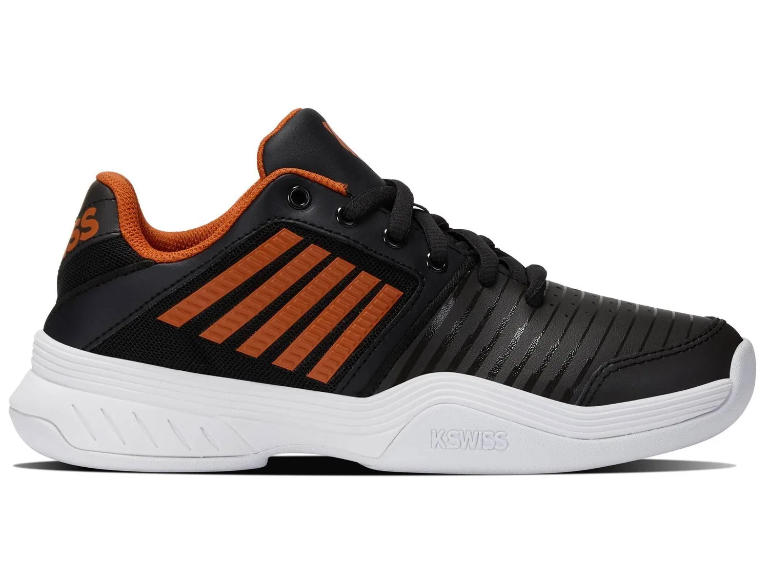 Детские спортивные туфли для мальчиков с липучкой Court Express K-Swiss, Black Orange White
