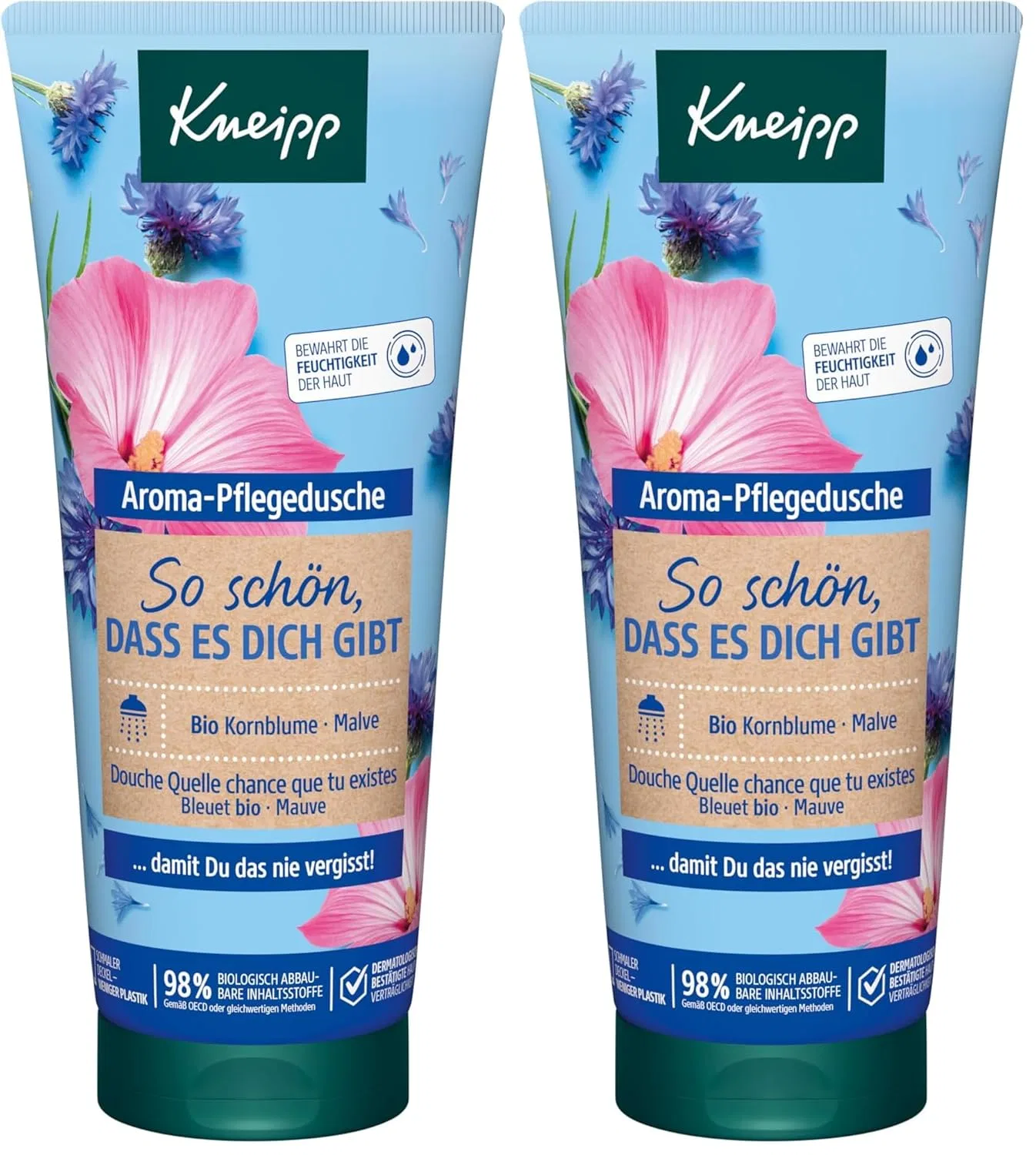 Гель для душа Aroma с экстрактами василька и мальвы, Kneipp, 200 мл, набор 2 шт, Multicoloured