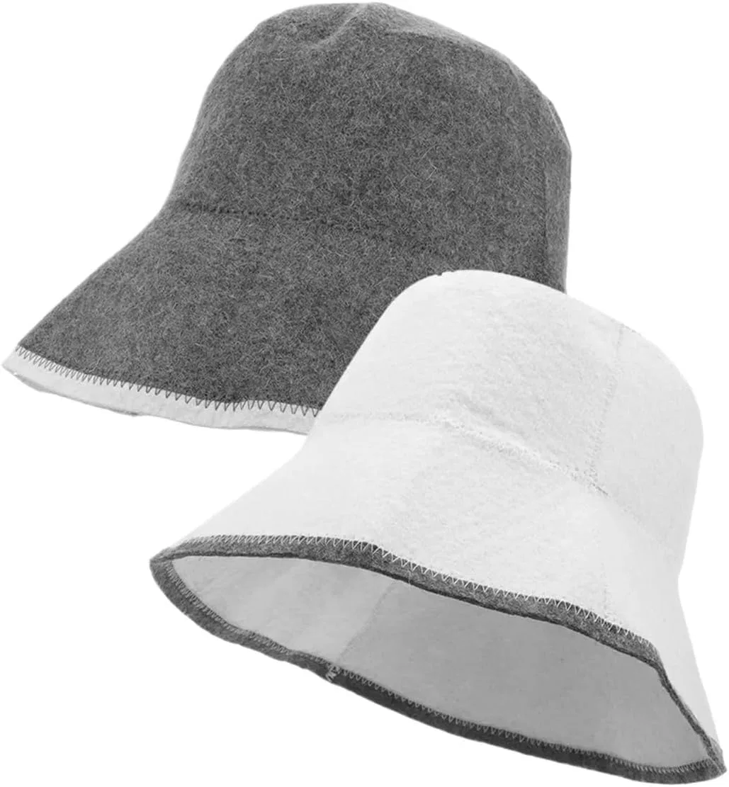 Сауна шапка набор 2 шт шерсть, Grey, White Zonshjdkr