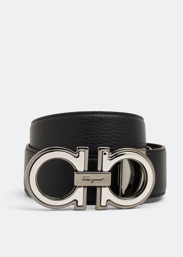 

Ремень FERRAGAMO Reversible Gancini belt, черный