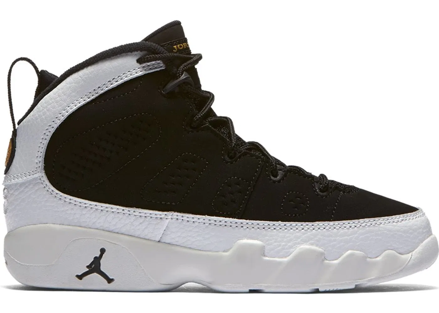 Детские кроссовки Lifestyle Jordan 9 Retro Jordan, Black Black Summit White Metallic Gold